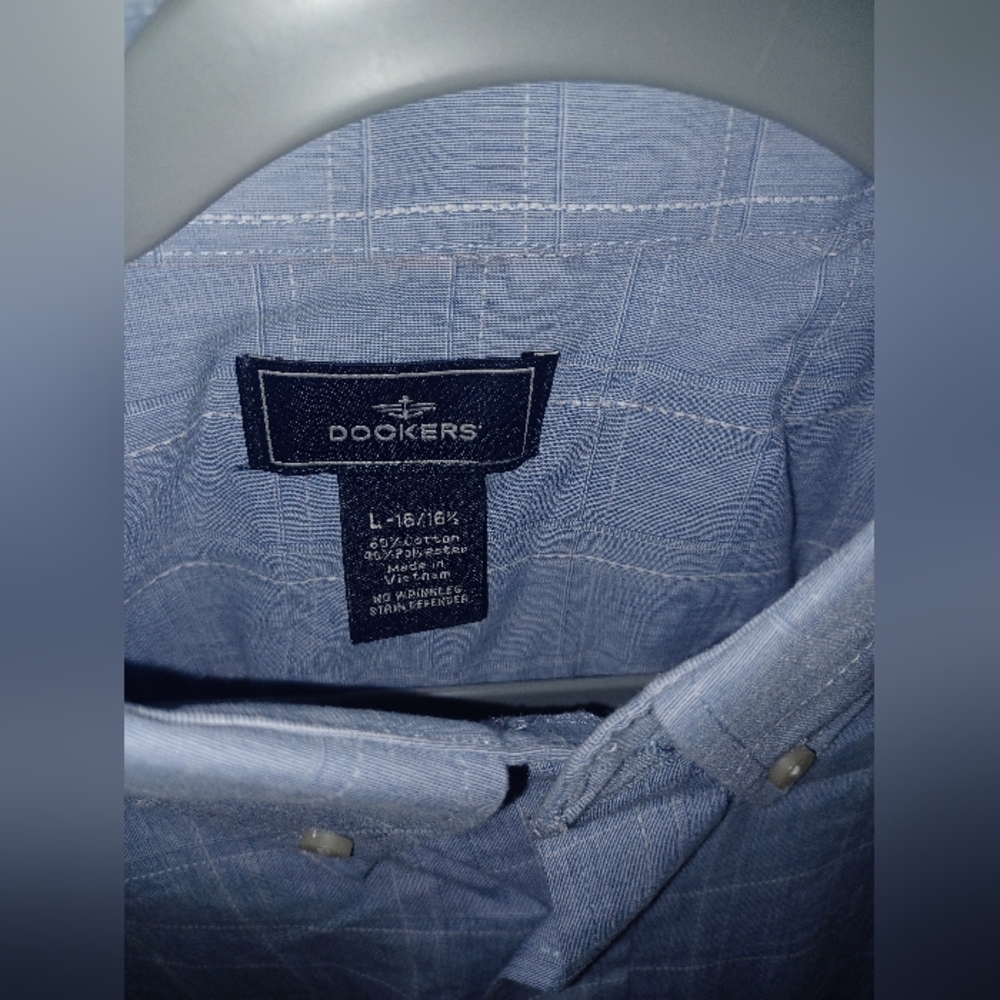 Dockers Blue Casual Button Down Shirt - Picture 2 of 2